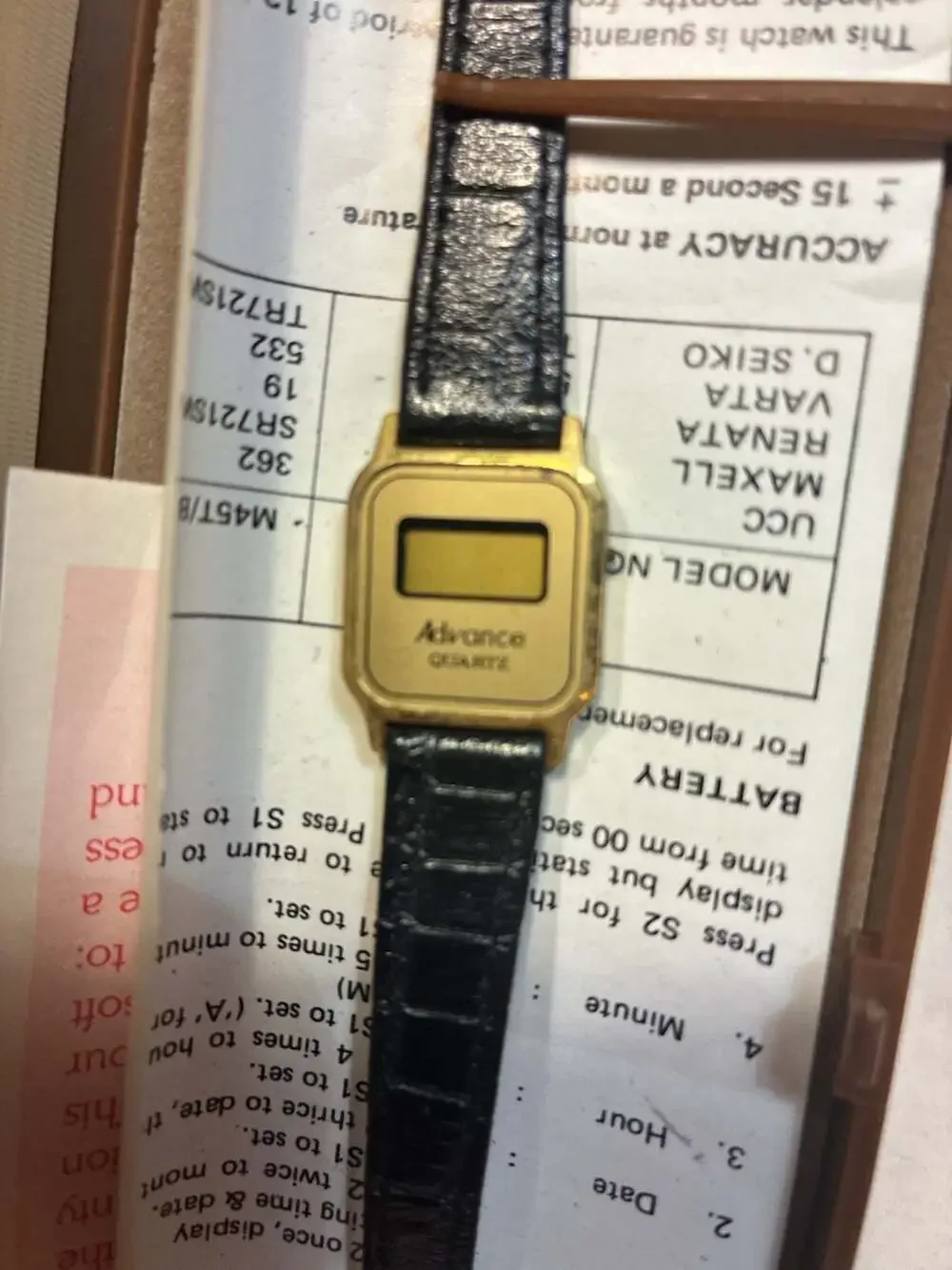 Vintage Advance Quartz Digital Wristwatch with Original Box and Manual